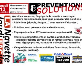 Jeudi 13 décembre : Journée Préventions & Solutions.